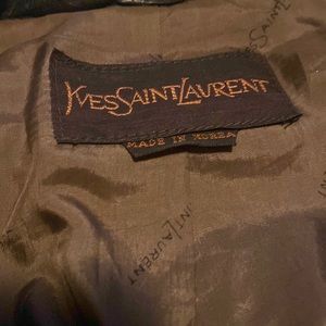 Ysl jacket has pockets on front silk on inside